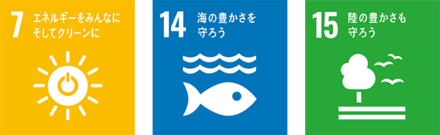 エネルギーをみんなにそしてクリーンに。海の豊かさを守ろう。陸の豊かさも守ろう。